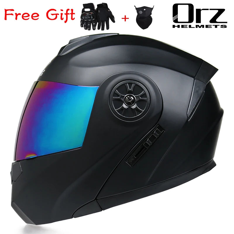 Modular flip up motorcycle helmet
