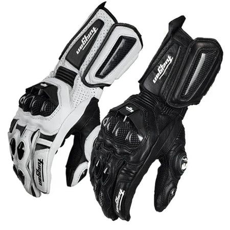   Motorcycle Leather Carbon Fiber Gloves - Windproof Protection for Riders