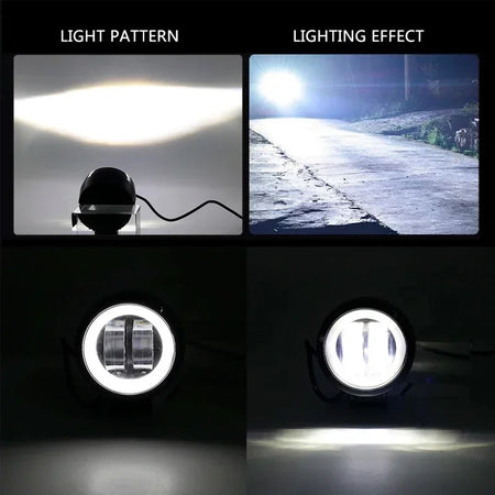 Motorcycle LED auxiliary light with angel eye design