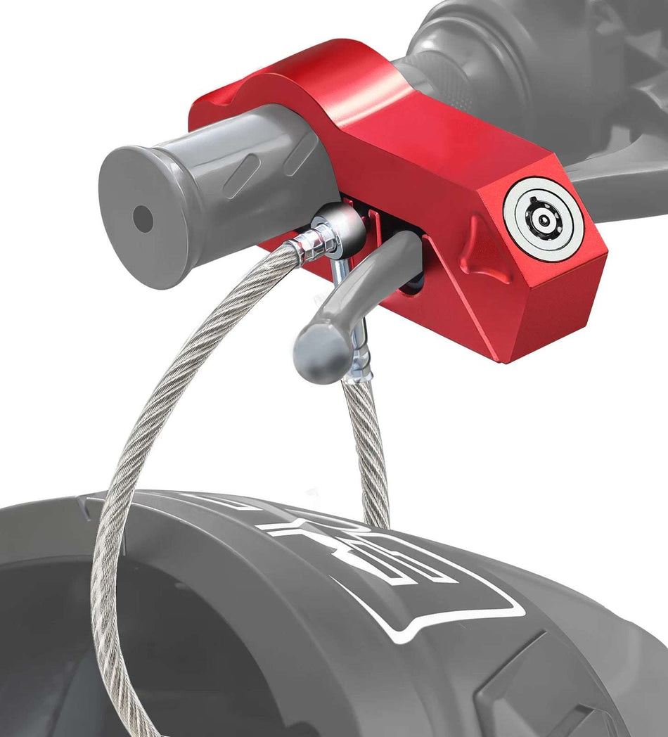 Motorcycle handlebar and helmet lock security combo