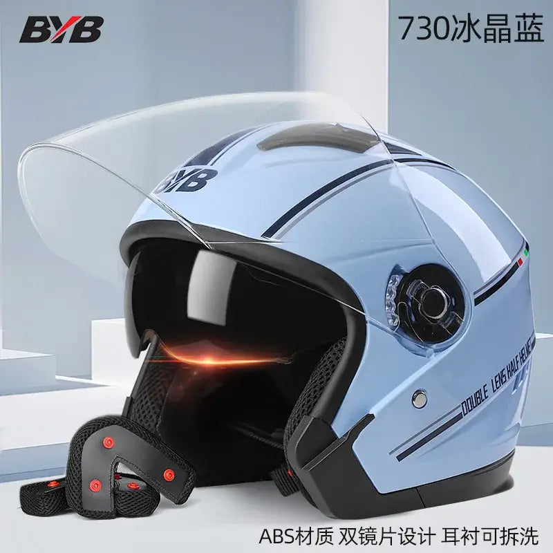 Motorcycle helmet with dual lens protection