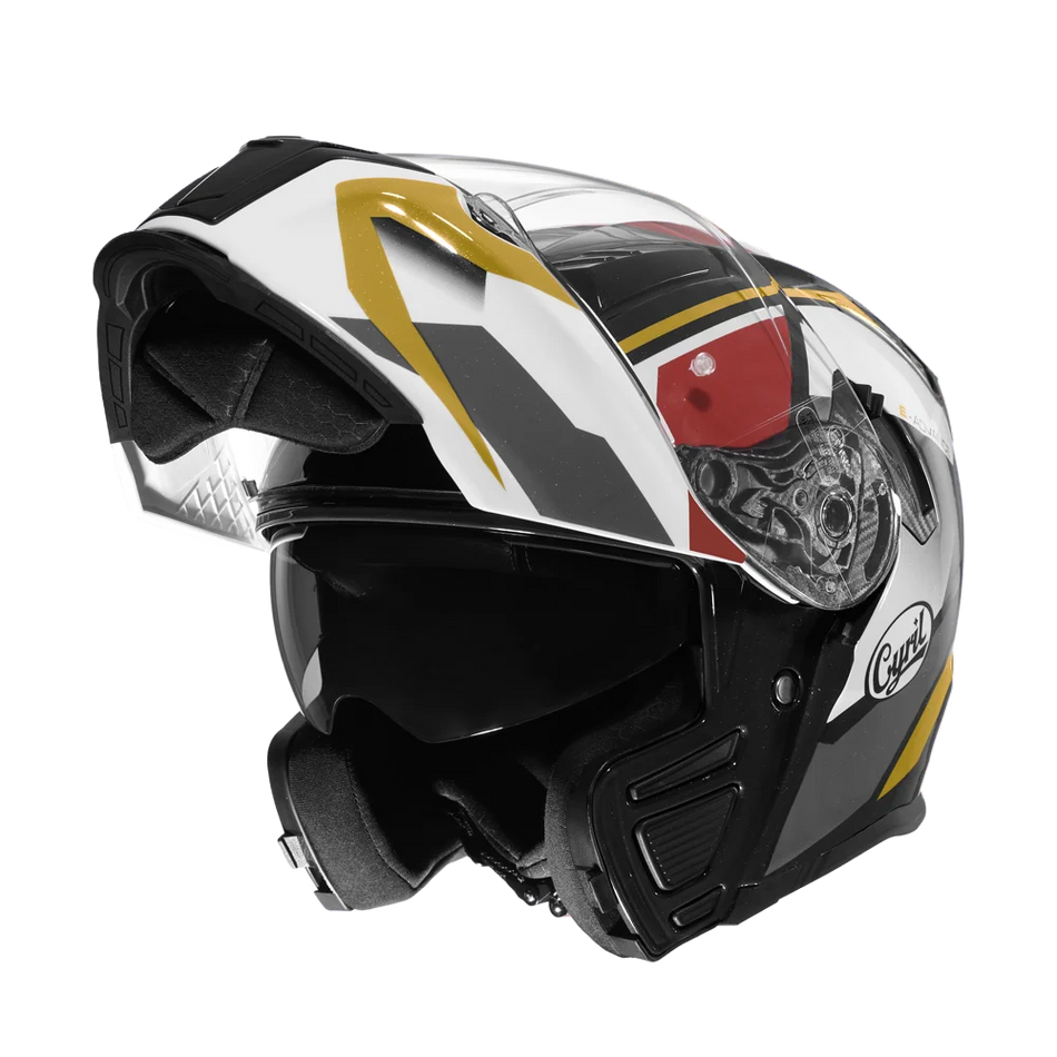 Motorcycle helmet with inner sun shield