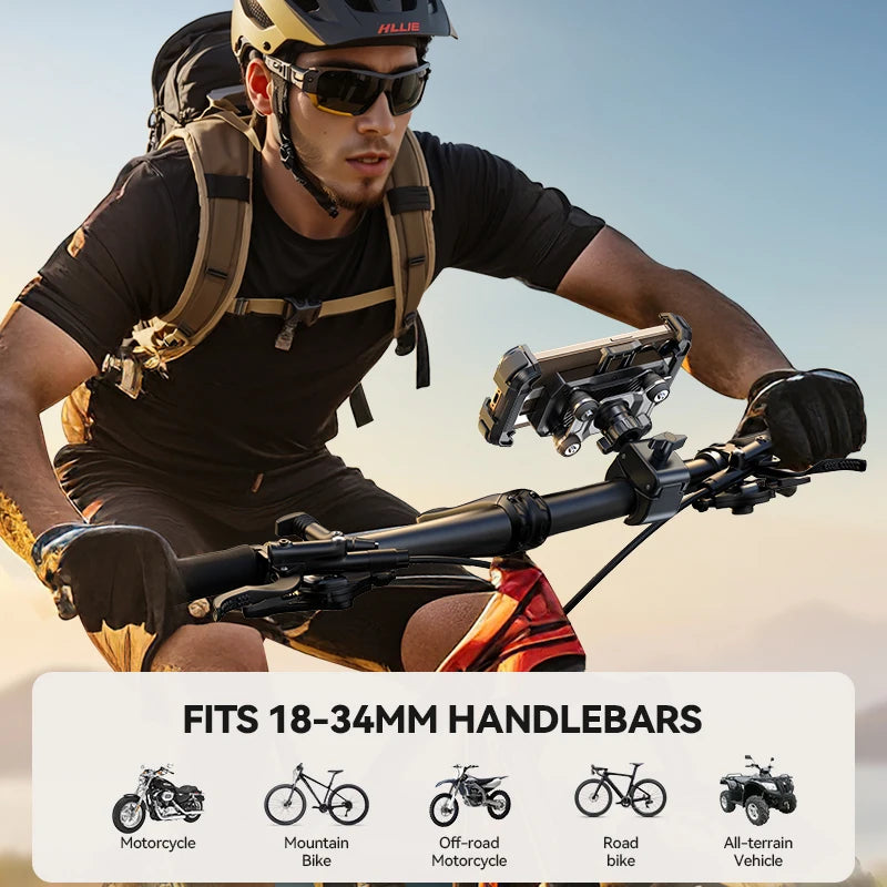 Motorcycle phone holder secure grip design