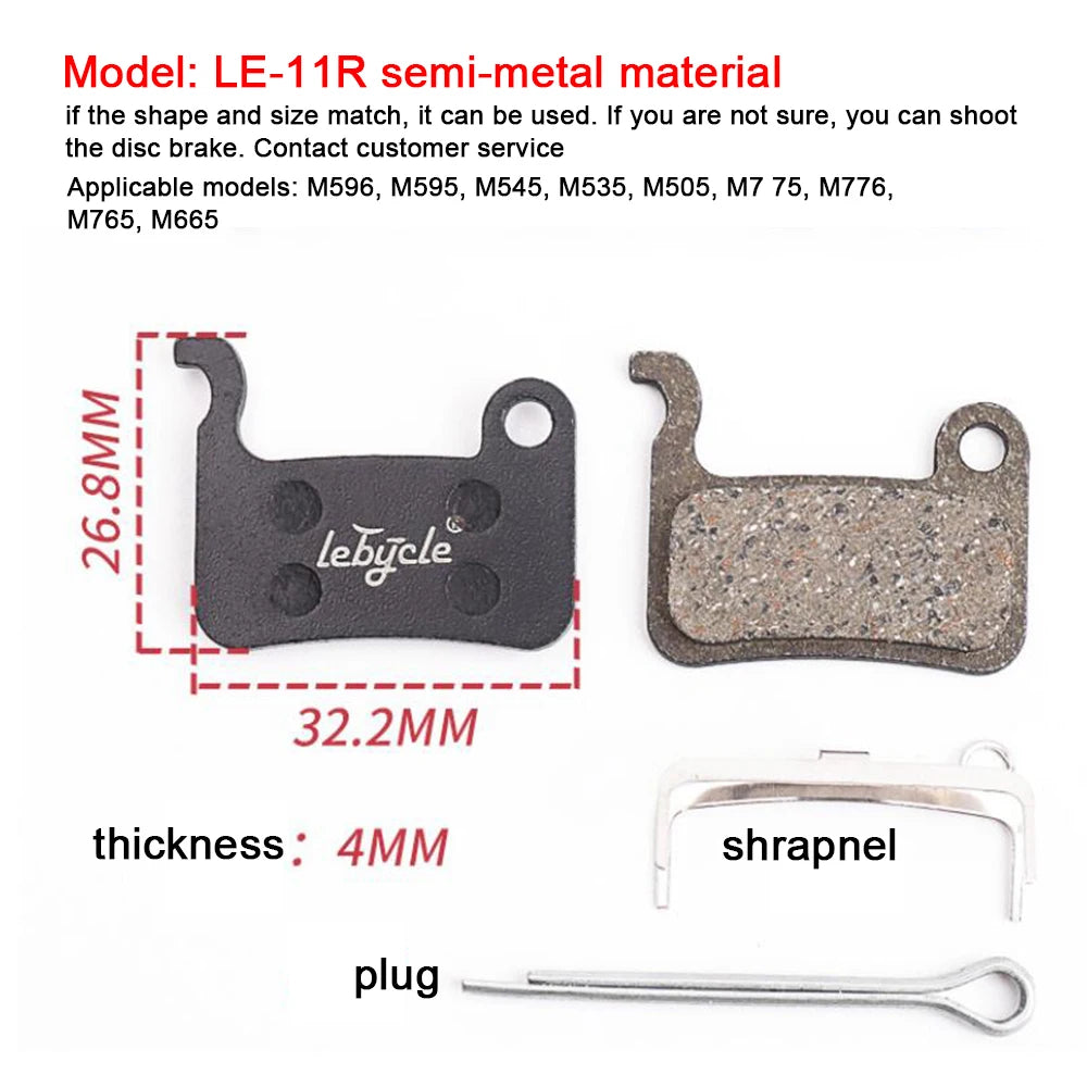 Mountain bike disc brake pads resin durable performance