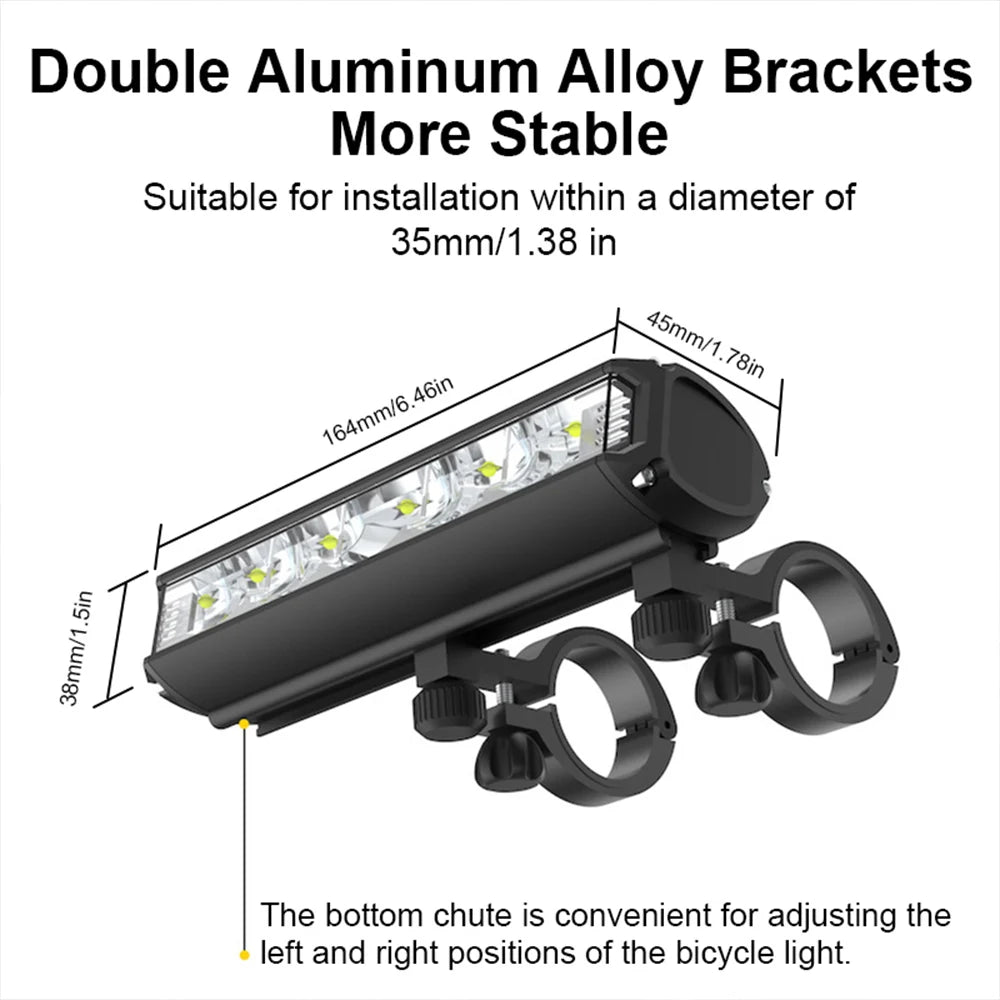 Mountain bike front light aluminum alloy body
