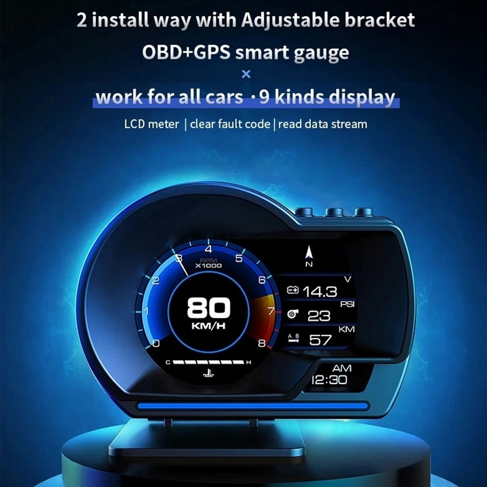 OBD2 GPS digital HUD real time driving data view