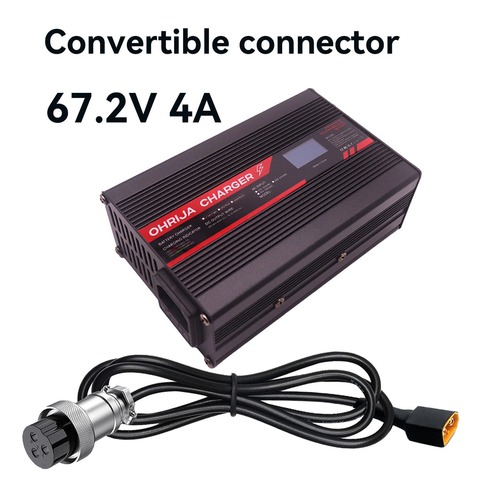 OHRIJA 67.2V 4A lithium battery fast charger for 60V battery