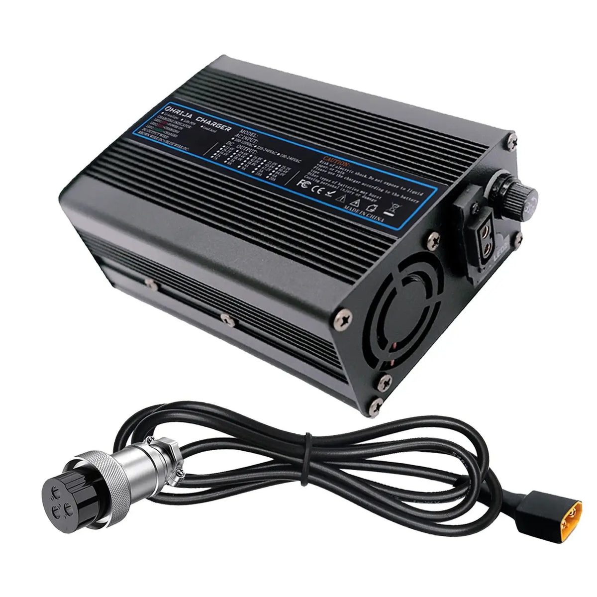 58.8V 8A Quick Lithium Battery Charger for 14S 48V Li-ion Packs Durable Aluminum Shell Customizable Detachable Plug