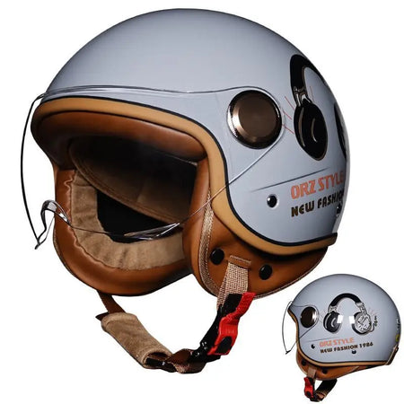 Old school style motorcycle helmet
