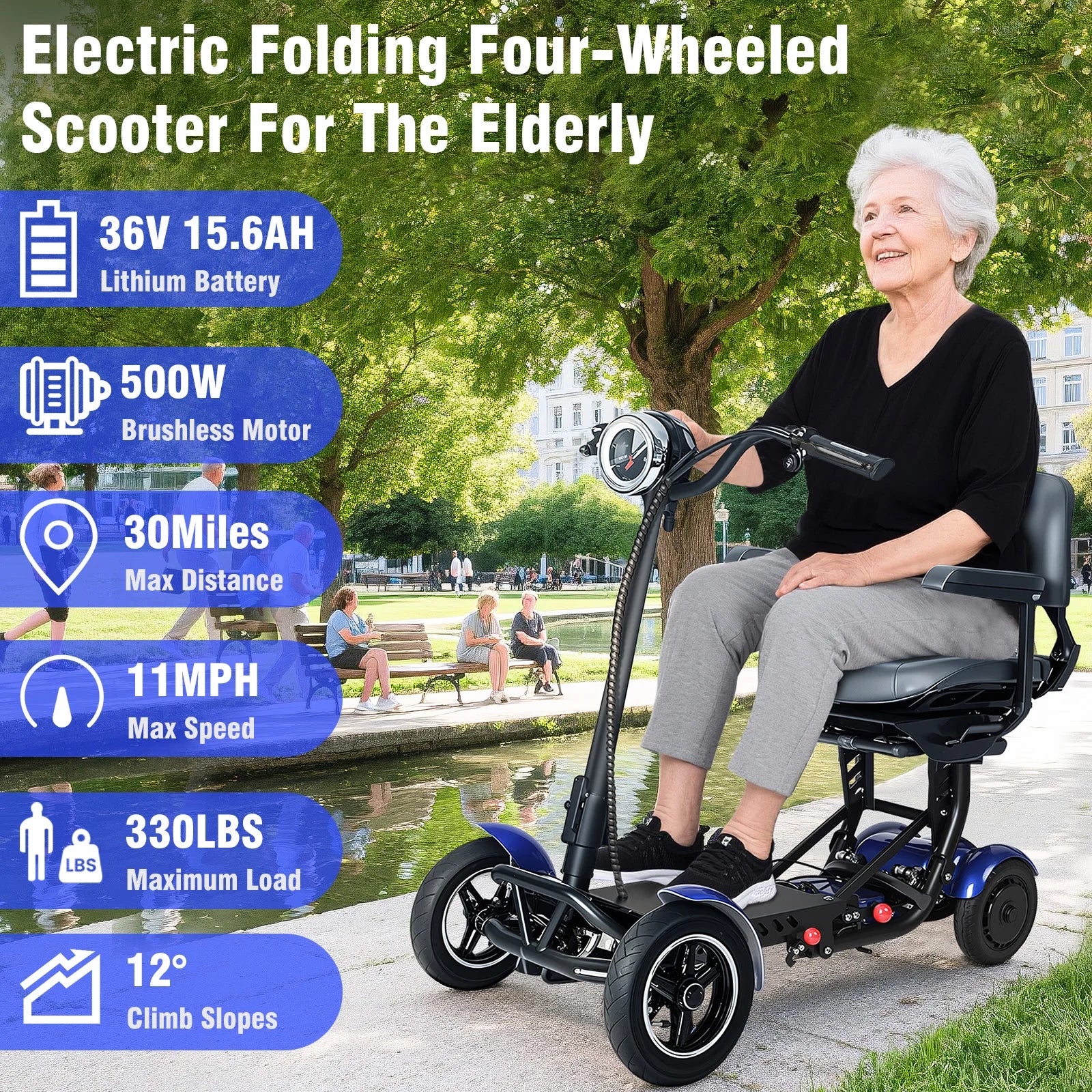 Opvouwbare Elektrische Scootmobiel met 750W Motor