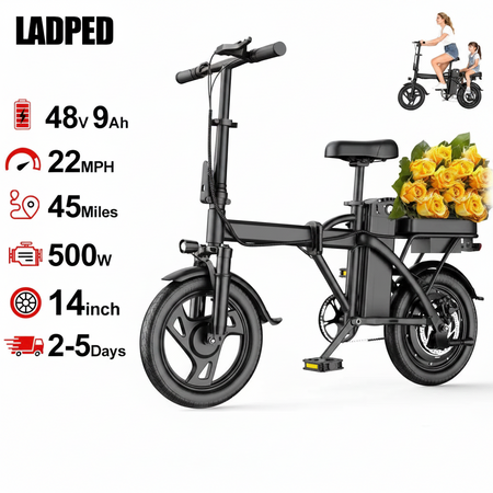 Person riding compact electric bike outdoors