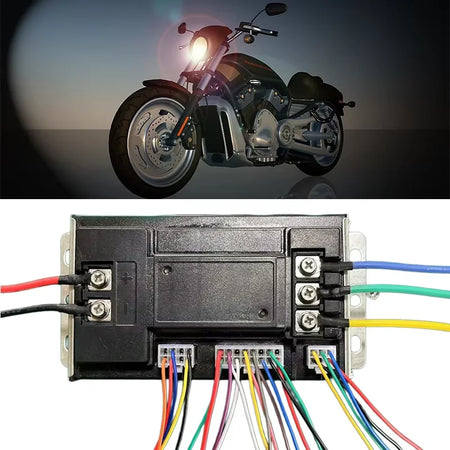 Phase wires and battery connectors on 50A high-performance EV controller