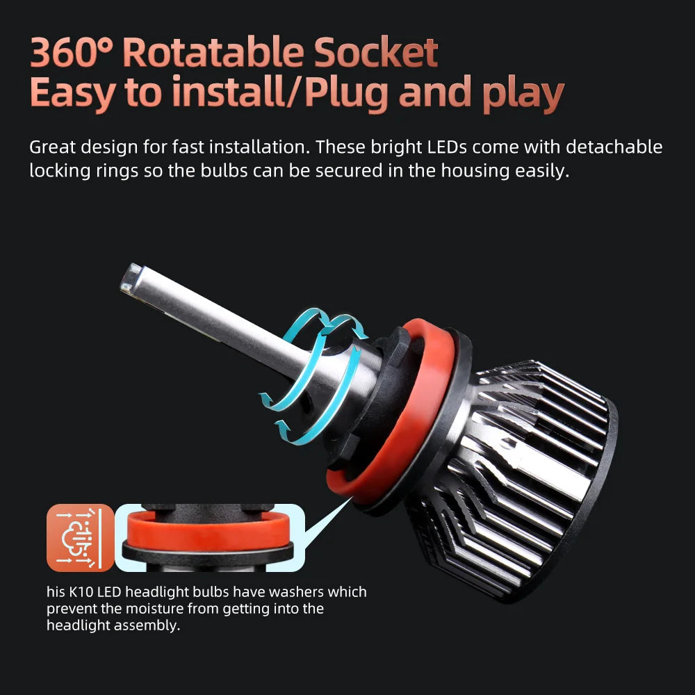 Plug and play LED headlight bulb easy installation