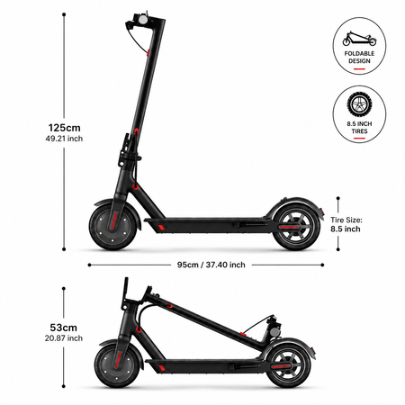 Portable Urban Electric Scooter with 36V 7.8Ah Battery