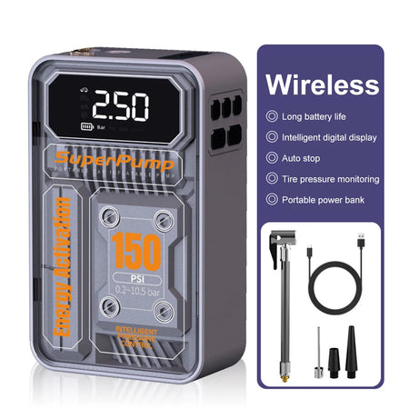 Portable air compressor for sports balls and inflatables