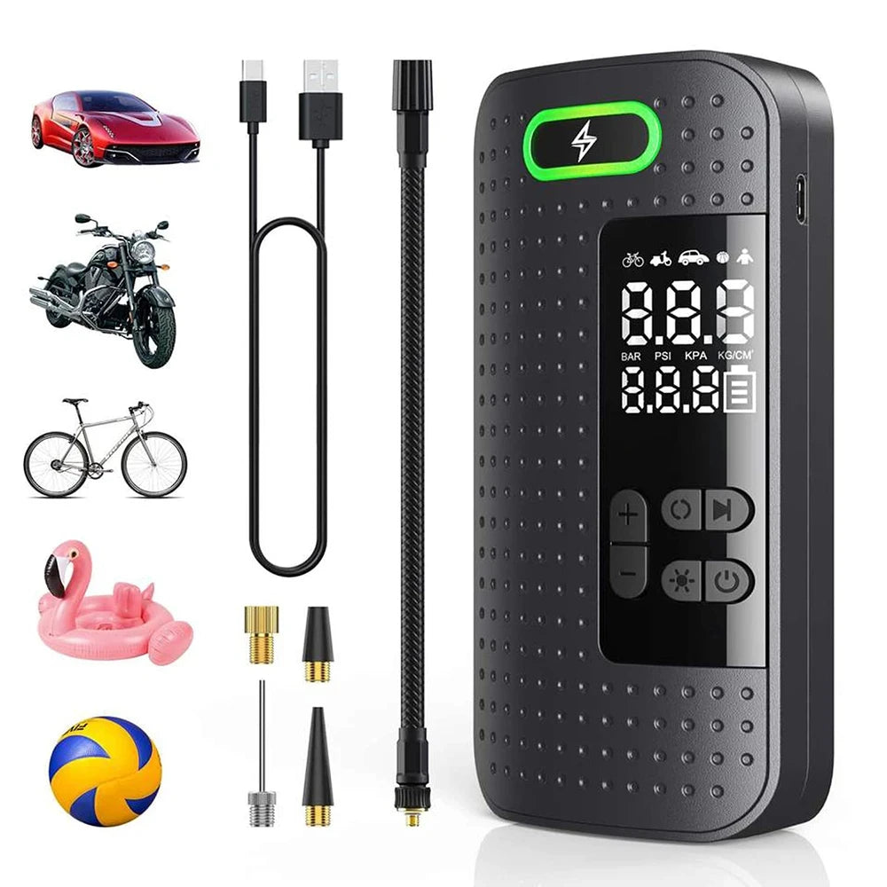 Portable digital tire inflator with LED display