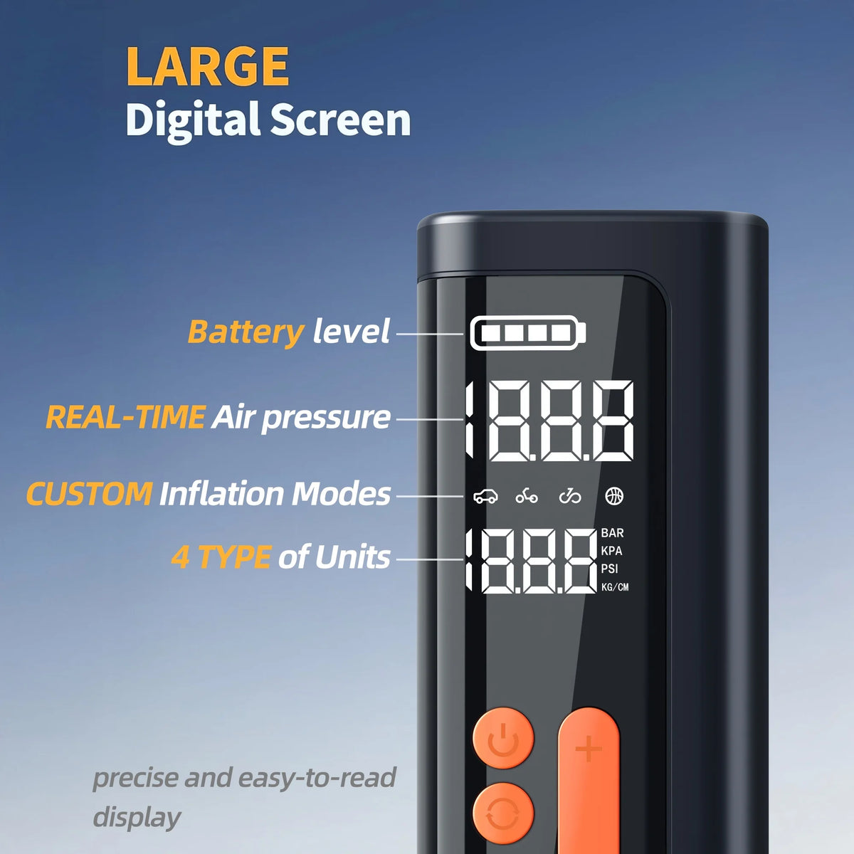 Portable electric tire inflator for car and bike