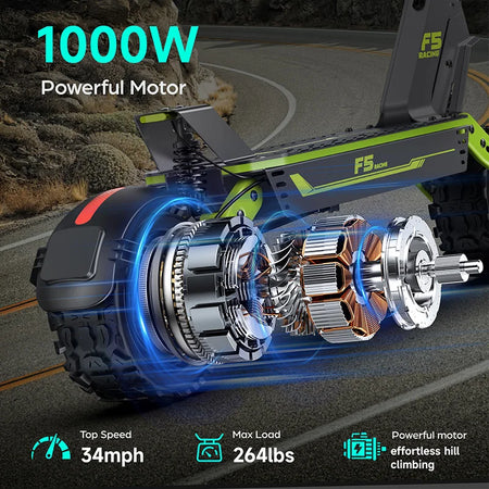 Powerful 1000W Brushless Motor Scooter