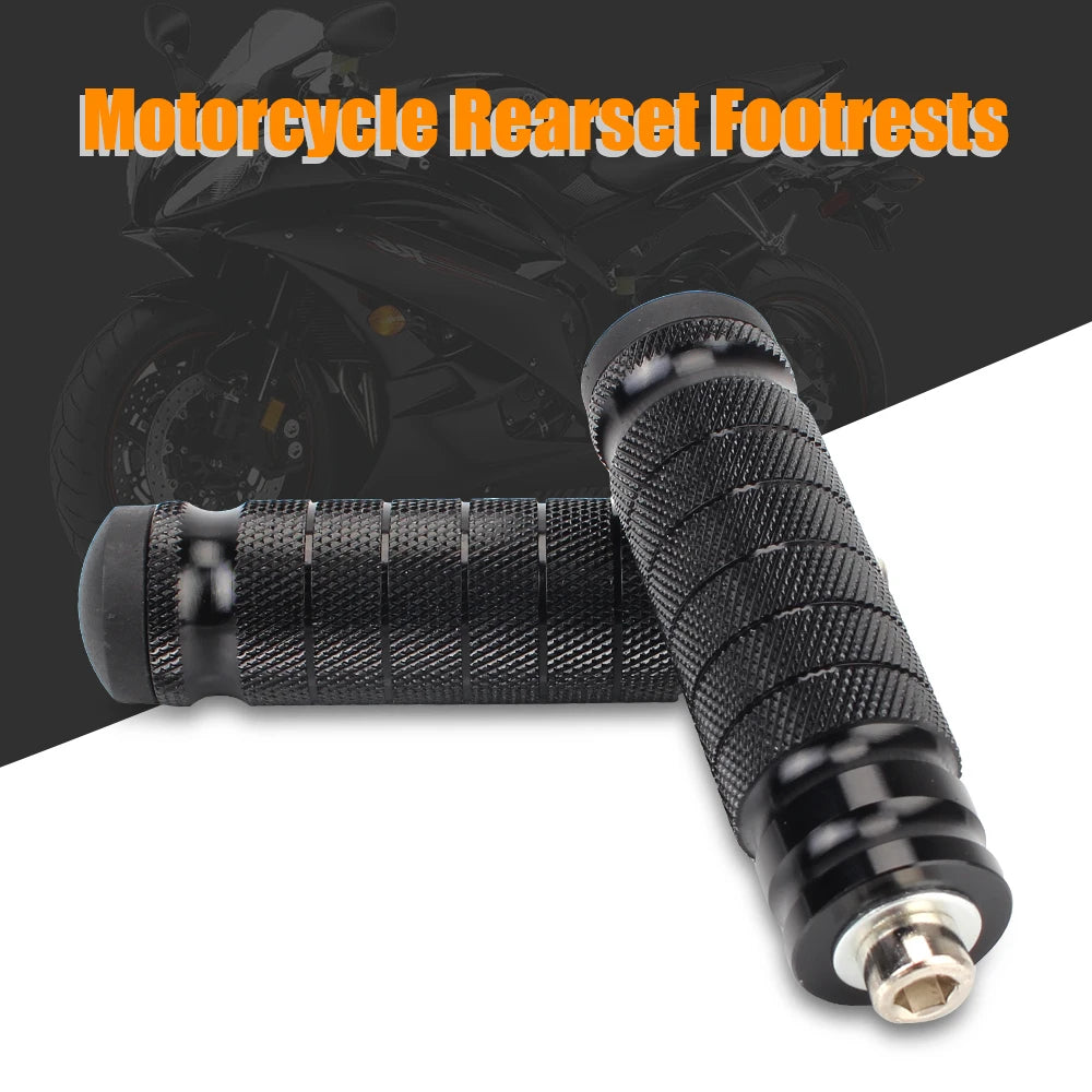 Premium aluminum motorcycle rearset footpeg pair