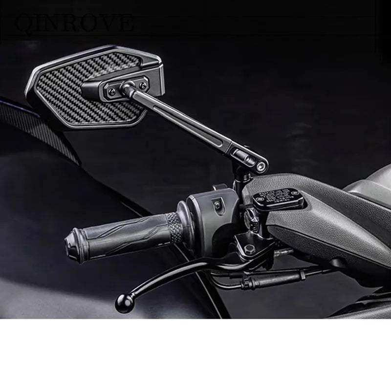 Premium carbon fiber motorcycle mirror with convex lens