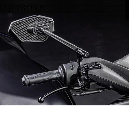 Premium carbon fiber motorcycle mirror with convex lens