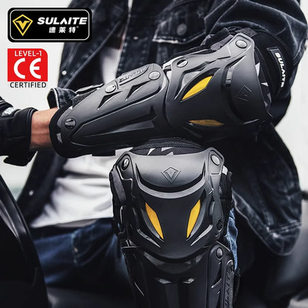   SULAITE Motorcycle Knee Guards - Adjustable Mountain Bike Shin Pads for Adults