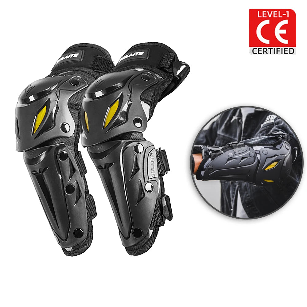   SULAITE Motorcycle Knee Guards - Adjustable Mountain Bike Shin Pads for Adults