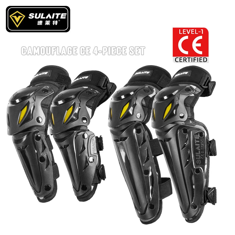   SULAITE Motorcycle Knee Guards - Adjustable Mountain Bike Shin Pads for Adults