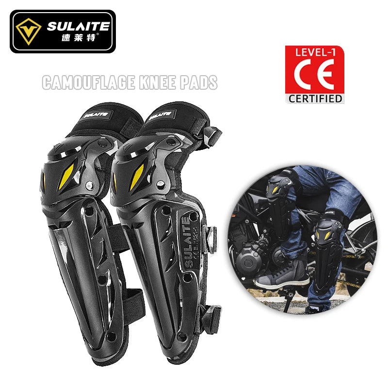   SULAITE Motorcycle Knee Guards - Adjustable Mountain Bike Shin Pads for Adults