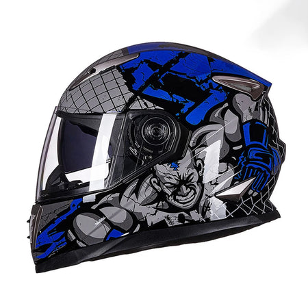 Protective full face helmet for casual and racing riders