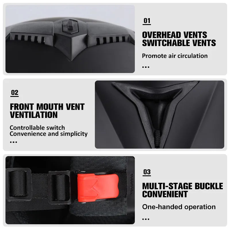 Protective full face motorcycle helmet