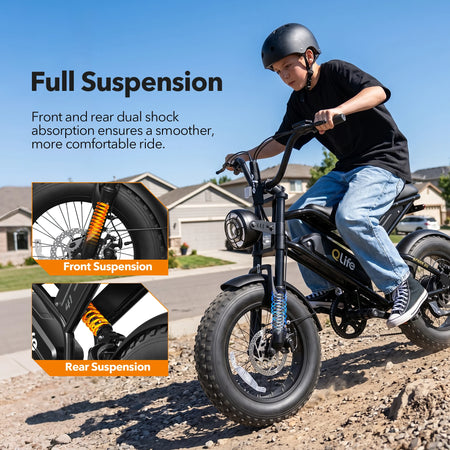 Qlife Spark D1 e-bike folded or stored neatly in the back of an SUV trunk