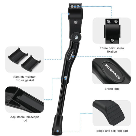 RIDERACE bicycle kickstand adjustable