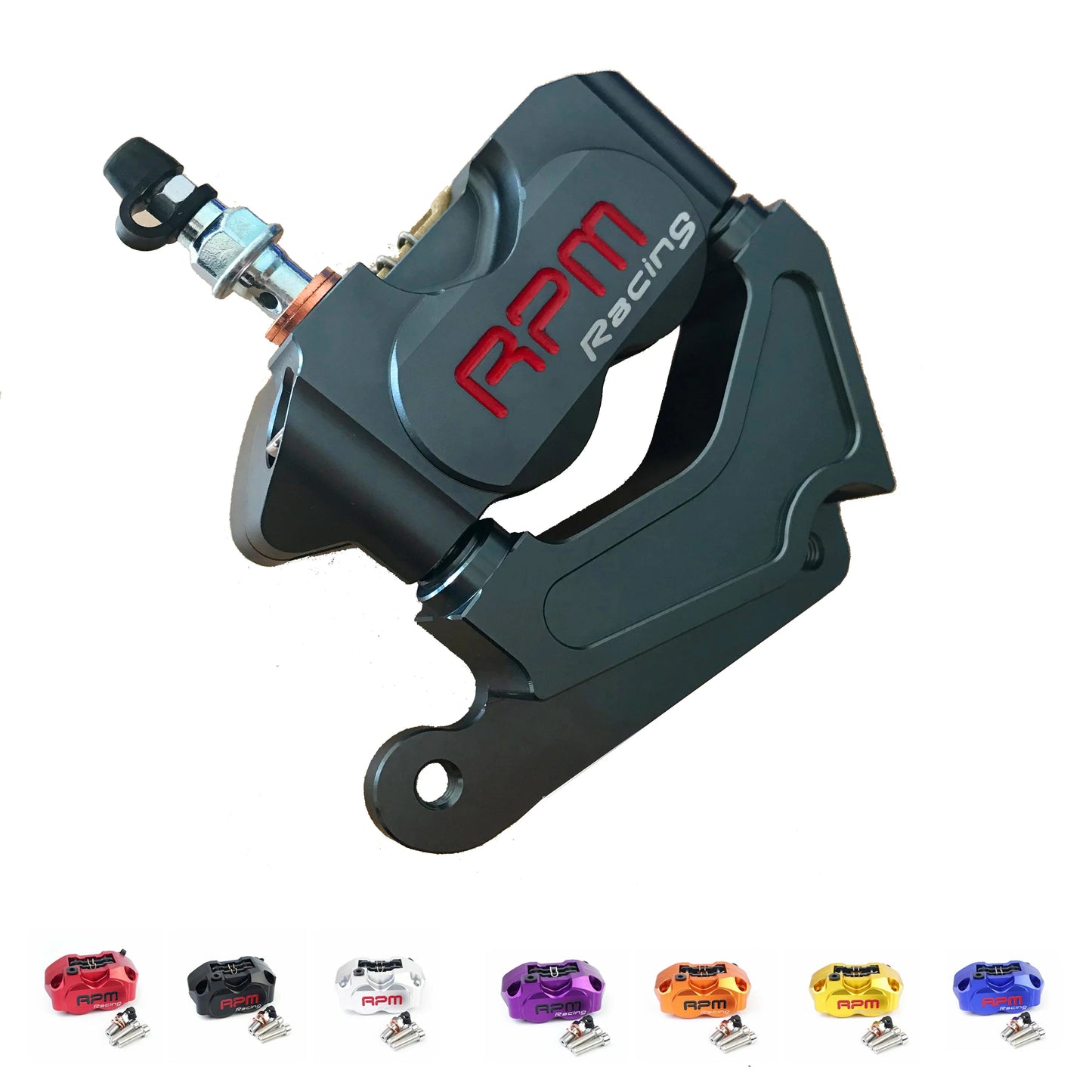 RPM Racing 82mm Radial 4-Piston Front Brake Caliper – For Honda Dio AF18/27/28/34/35 (Fits 200mm–220mm Disc)