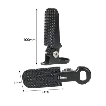 Rear passenger foot pegs for motorcycle and bicycle