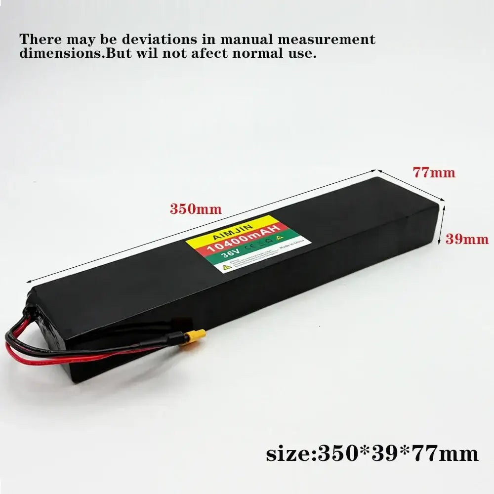 High Capacity 36V 10.4Ah (10400mAh) 10S4P Lithium-Ion Battery Pack for 750W-1000W Electric Scooters – Built-in BMS Protection