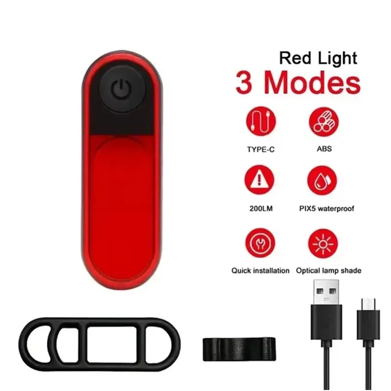 Rechargeable Front Rear Bike LED