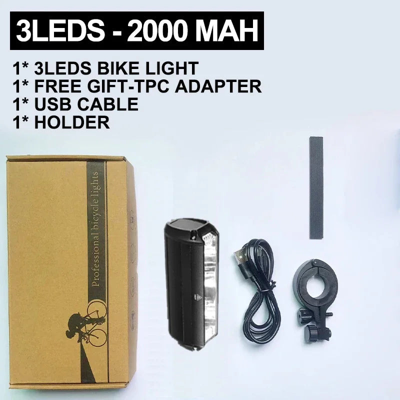 Rechargeable bicycle light long battery life