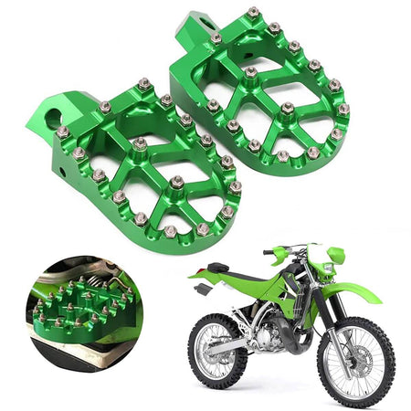 Replacement dirt bike foot pegs with removable steel spikes