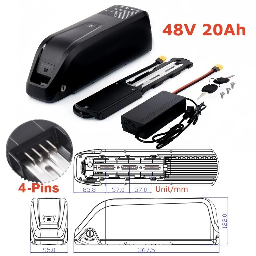 Replacement e-bike battery available in 10Ah, 15Ah, and 20Ah capacities