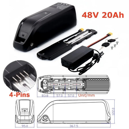 Replacement e-bike battery available in 10Ah, 15Ah, and 20Ah capacities