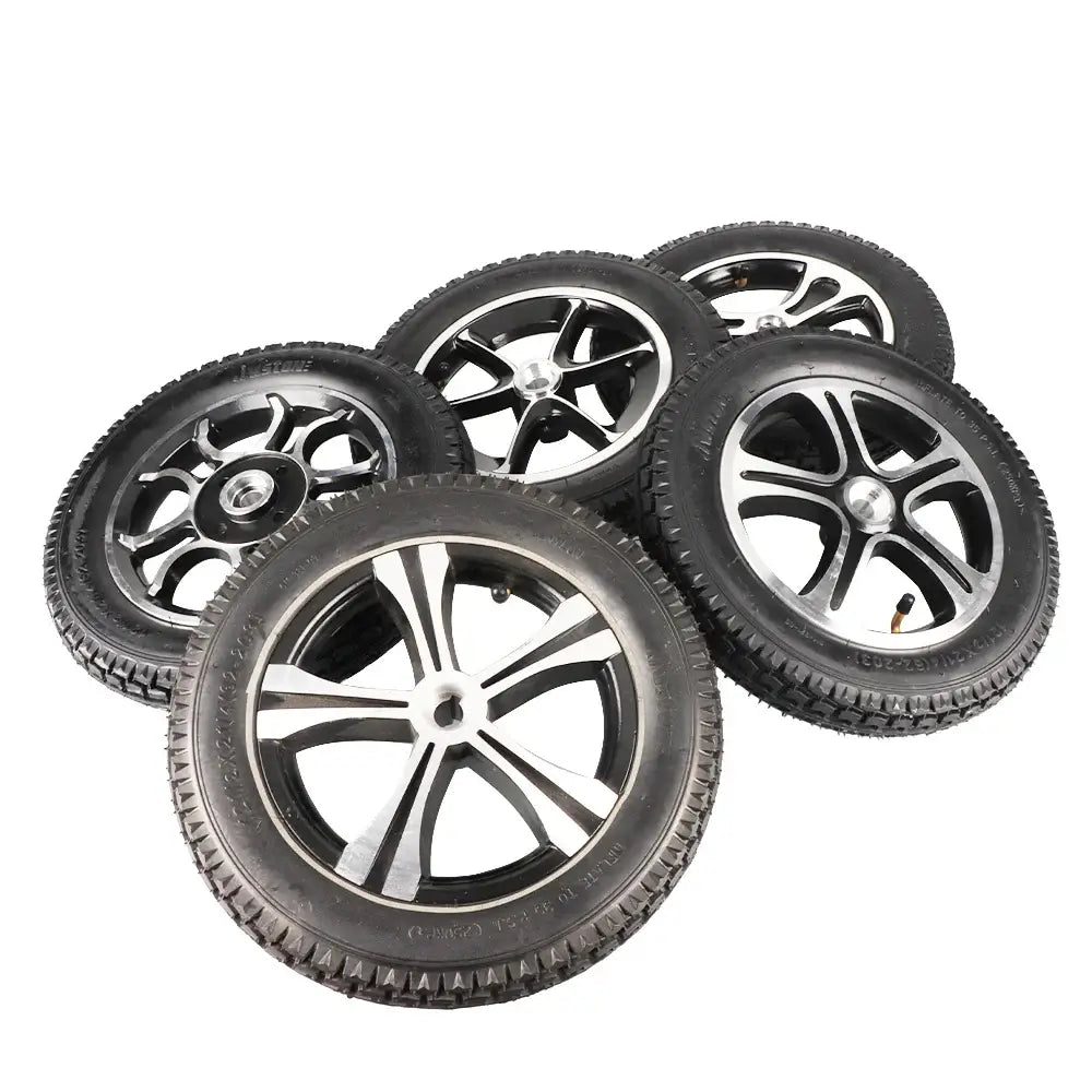 Replacement rear wheel for electric wheelchair