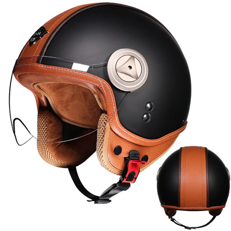 Retro pedal style motorcycle helmet