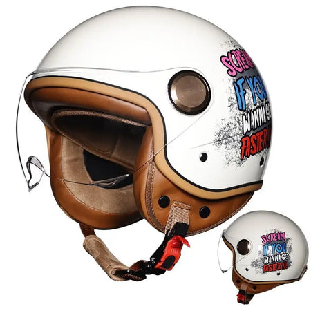 Retro style pedal motorcycle helmet