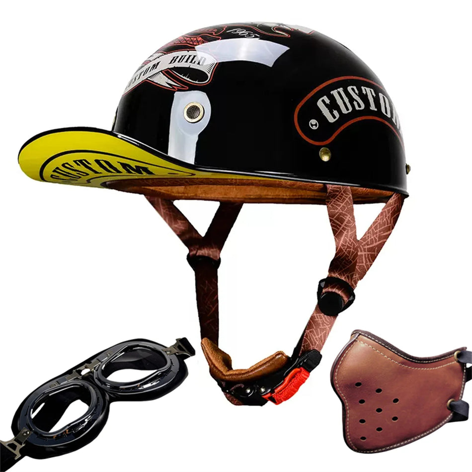 Retro unisex motorcycle safety helmet