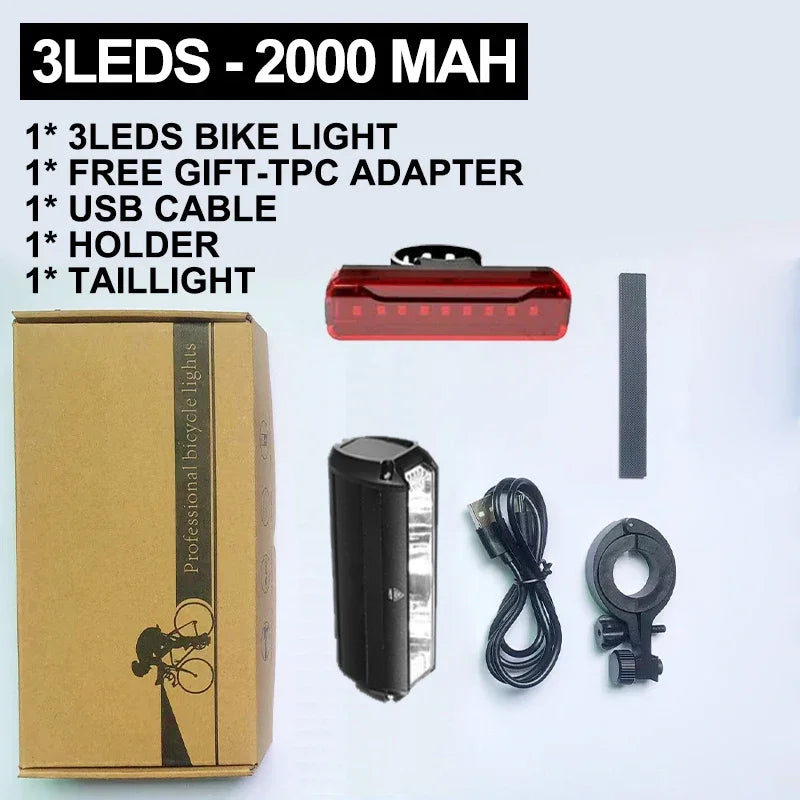 Road cycling LED headlamp adjustable brightness