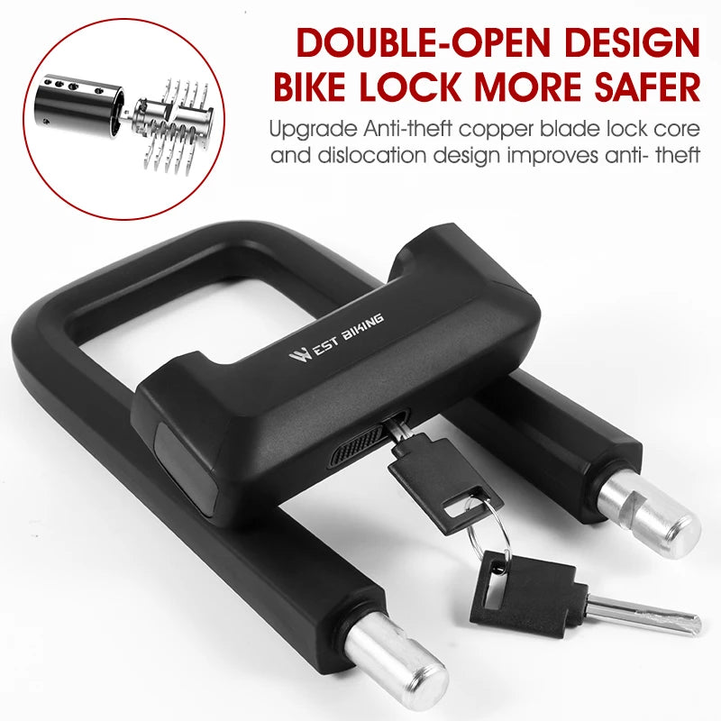 Robust and easy-to-use WEST BIKING U-lock for reliable daily security