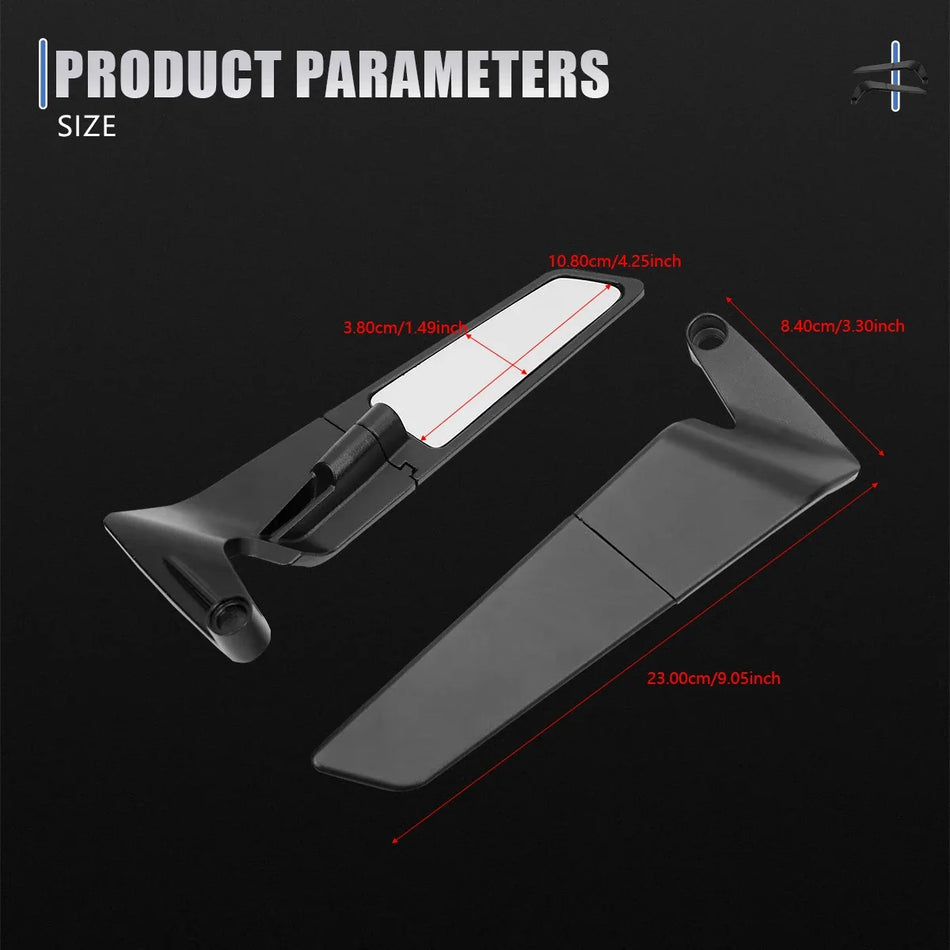 Rotating rearview mirror kit for Kawasaki Z900, Z800, and Z650