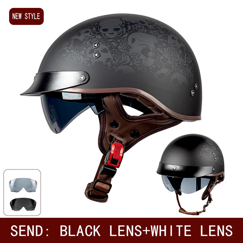 Retro helmet motorcycle helmet motorcycle half helmet four seasons summer wear
