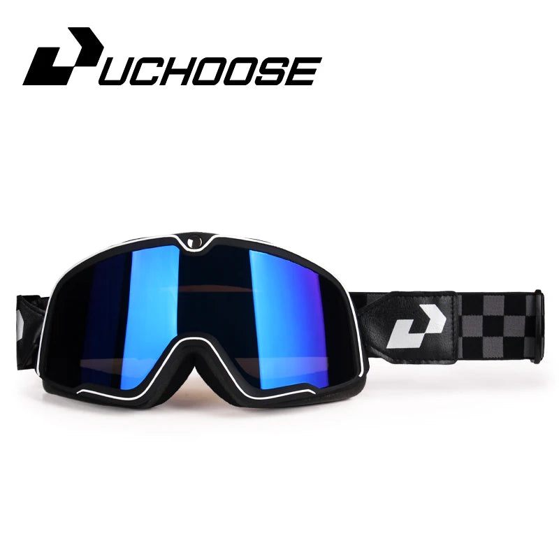 Retro Motorcycle Goggles Ski Glasses Sunglasses ATV Goggles Non-slip Belt AntiUV Cafe Racer Chopper Cycling Racing Free shipping 11